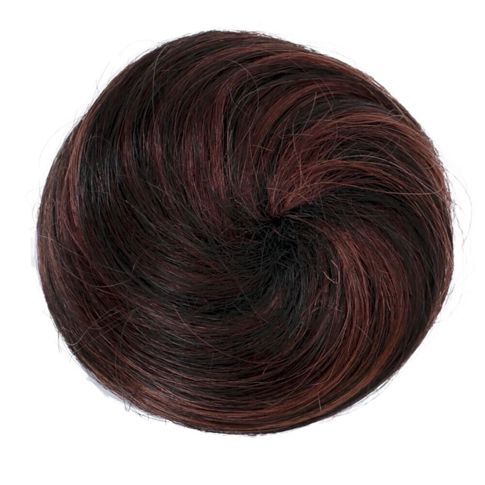 Human Hair Bun Updo Hair Piece Dark Brown Mix Stylish Hair Accessory